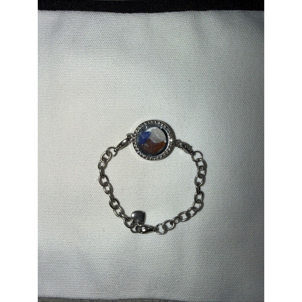 Sea Glass Silver Bracelet: Real Sea Glass With Small Faux Diamonds!